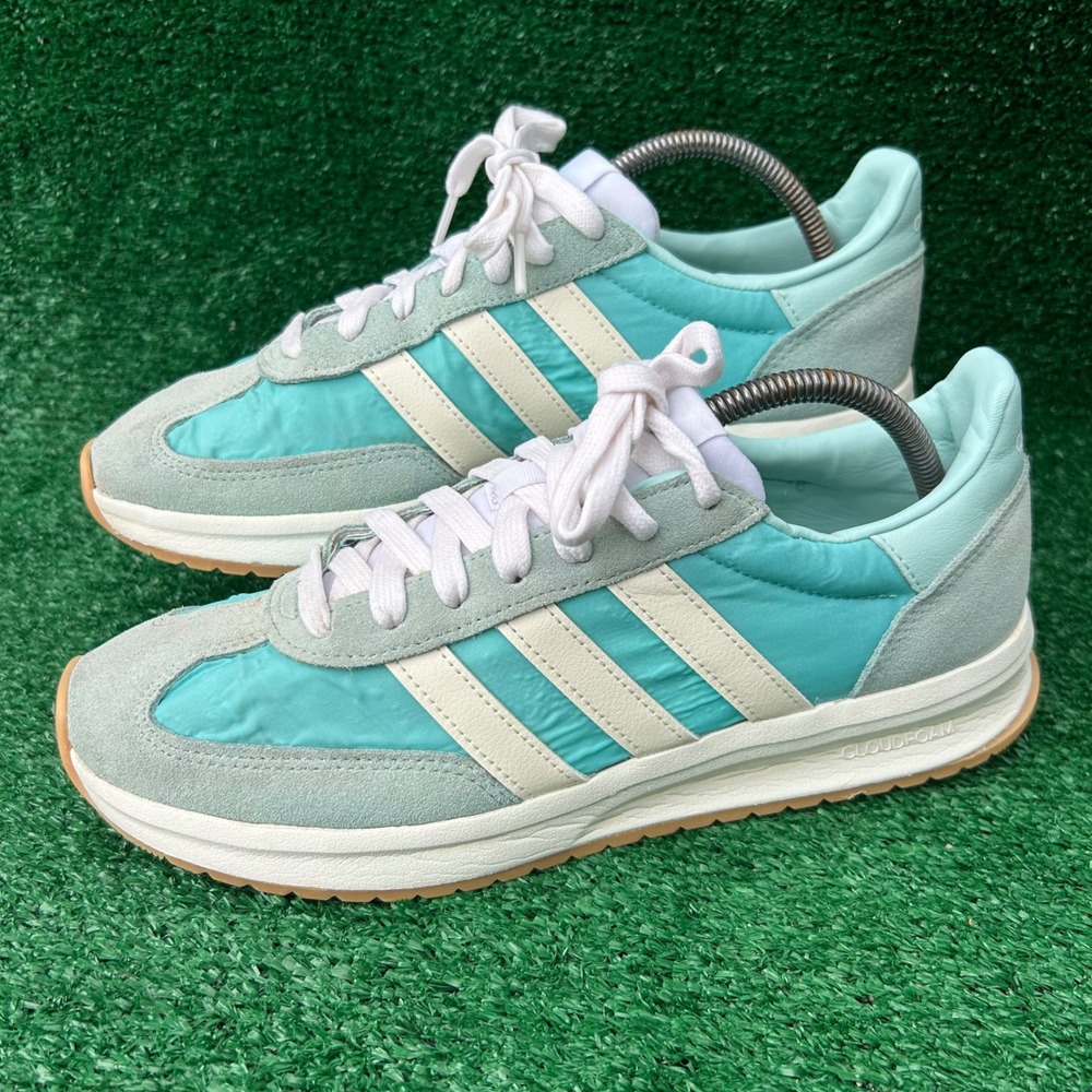 Adidas Run 60s 3.0 Mint Green Teal Suede Sneakers JQ7924 Mens 10